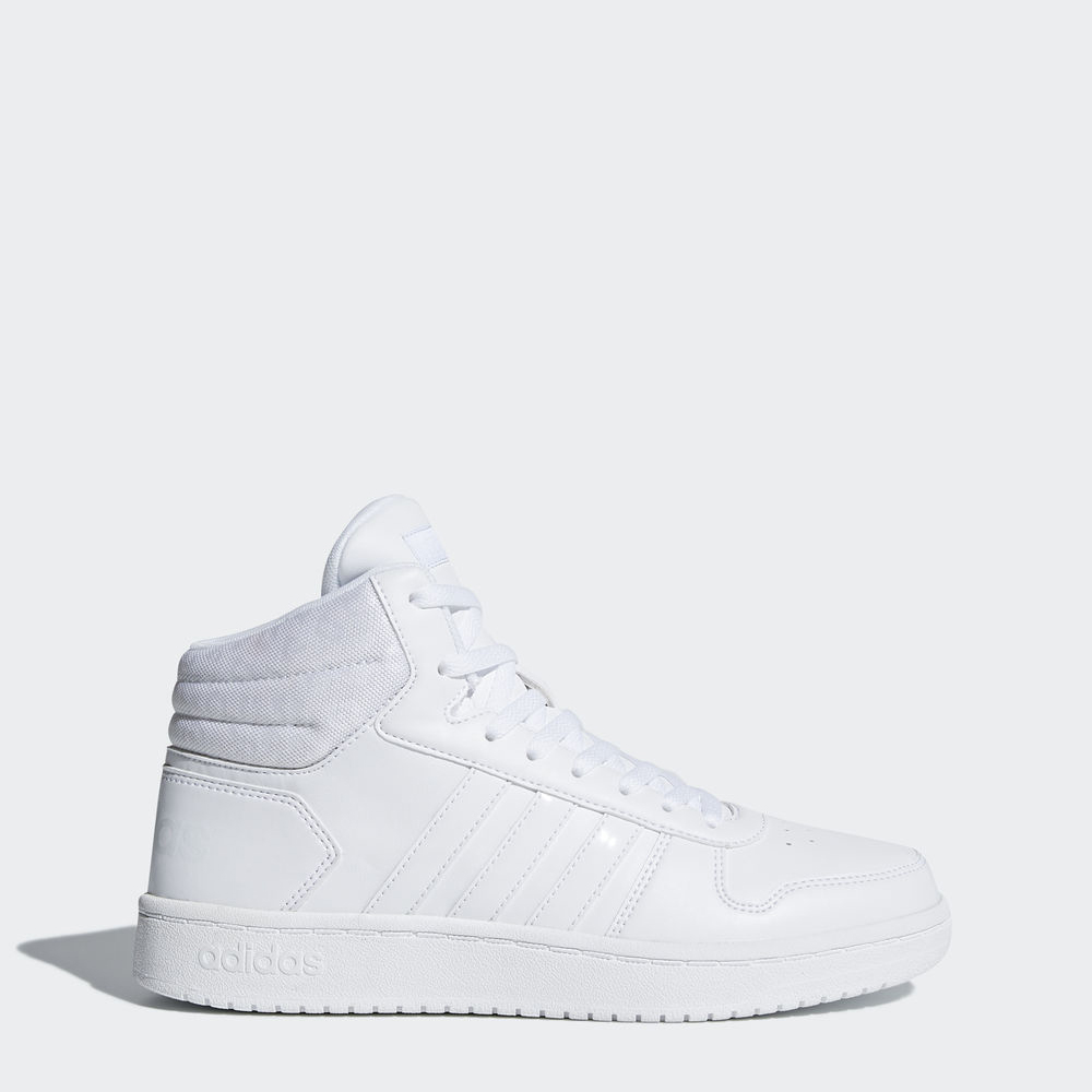 Adidas Hoops 2.0 Mid - αθλητικα παπουτσια γυναικεια - Ασπρα/Ασπρα/Γκρι,Μέγεθος: EU 36 – 54 2/3 (412H